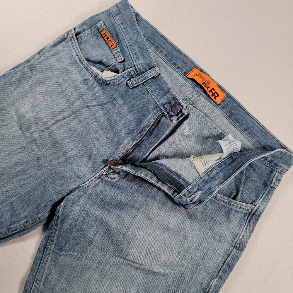 Wrangler 20X FR Jeans Mens 32x36 Light Wash Straight Flame Resistant HRC2 Work